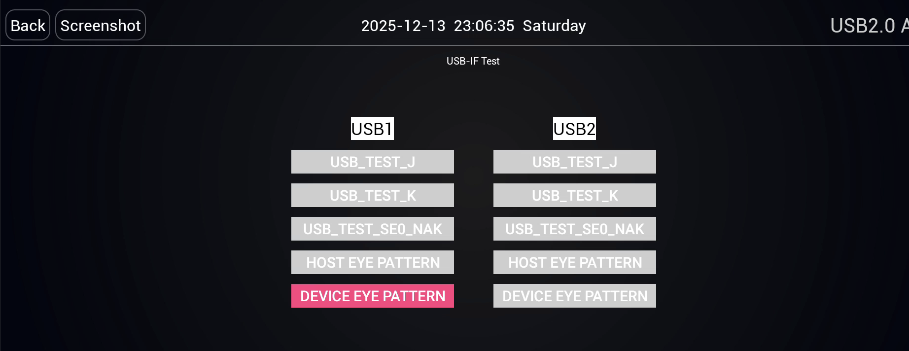 DEVICE EYE PATTERN seçili